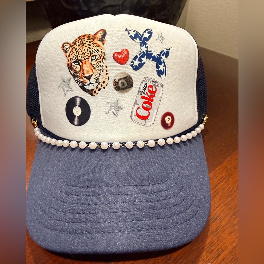Brand New. Never worn OTTO Blue and White Cap with Fun Patches